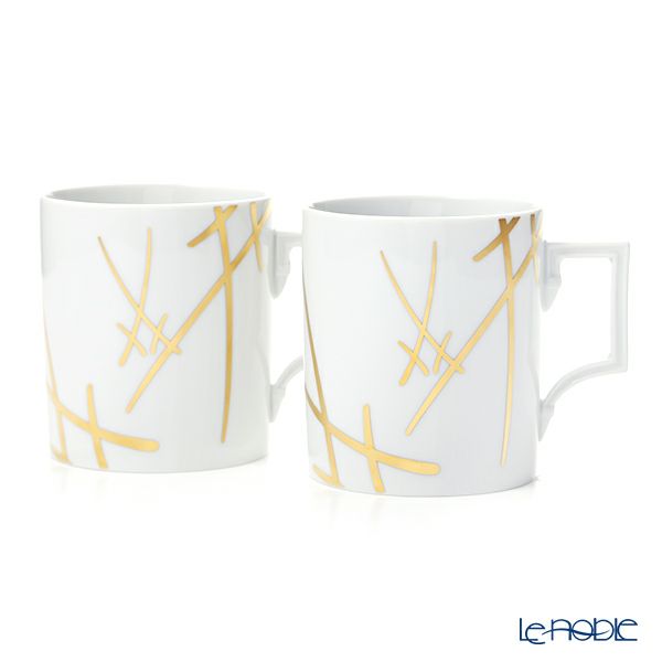 マイセン（Meissen） 剣マーク スタイル（ゴールド） マグカップ 240ml／高さ9cm ペア 77a042／55810