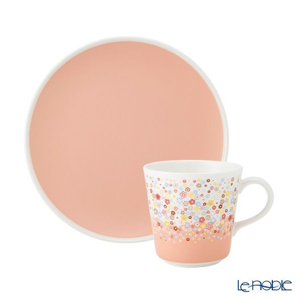 ナルミ ポーチュラカ 2ピースセット マグカップ 340ml ＆プレート21cm ピンク
