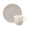 ナルミ ポーチュラカ 2ピースセット マグカップ 340ml ＆プレート21cm グレー