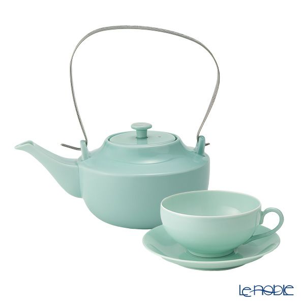 西川貞三郎商店 NISHIKAWA JAPAN KATA ティーカップ＆ソーサー220ml ＆ ティーポット800ml 翠雨 ブルー セット