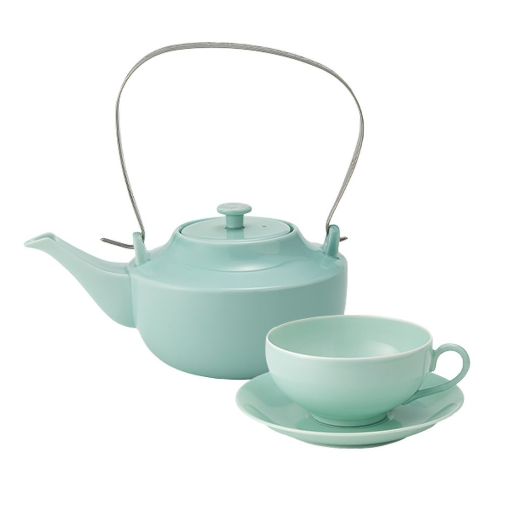 西川貞三郎商店 NISHIKAWA JAPAN KATA ティーカップ＆ソーサー220ml ＆ ティーポット800ml 翠雨 ブルー セット