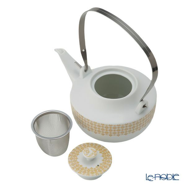 西川貞三郎商店 NISHIKAWA JAPAN KATA ティーカップ＆ソーサー220ml ＆ ティーポット800ml 天花 マット イエロー／七宝文様 セット