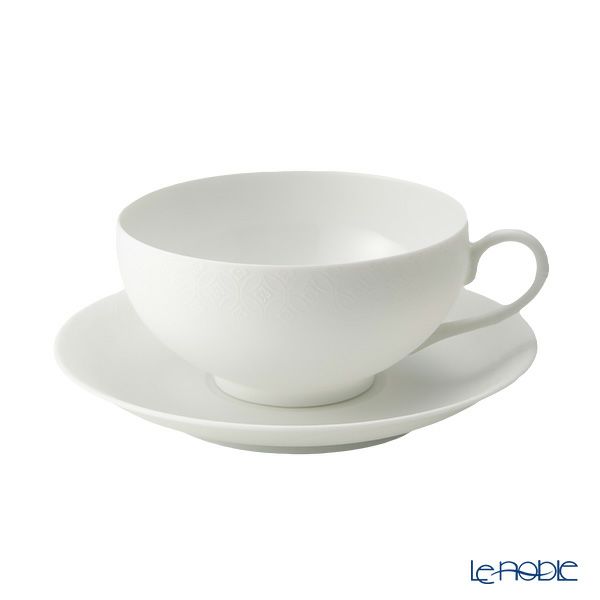 西川貞三郎商店 NISHIKAWA JAPAN KATA ティーカップ＆ソーサー220ml ＆ ティーポット800ml 凪華 マット ホワイト／七宝文様 セット