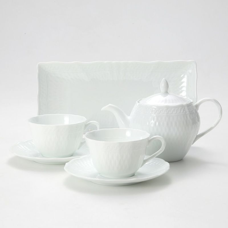 ノリタケ シェール ブラン 2人用 ティーセット B