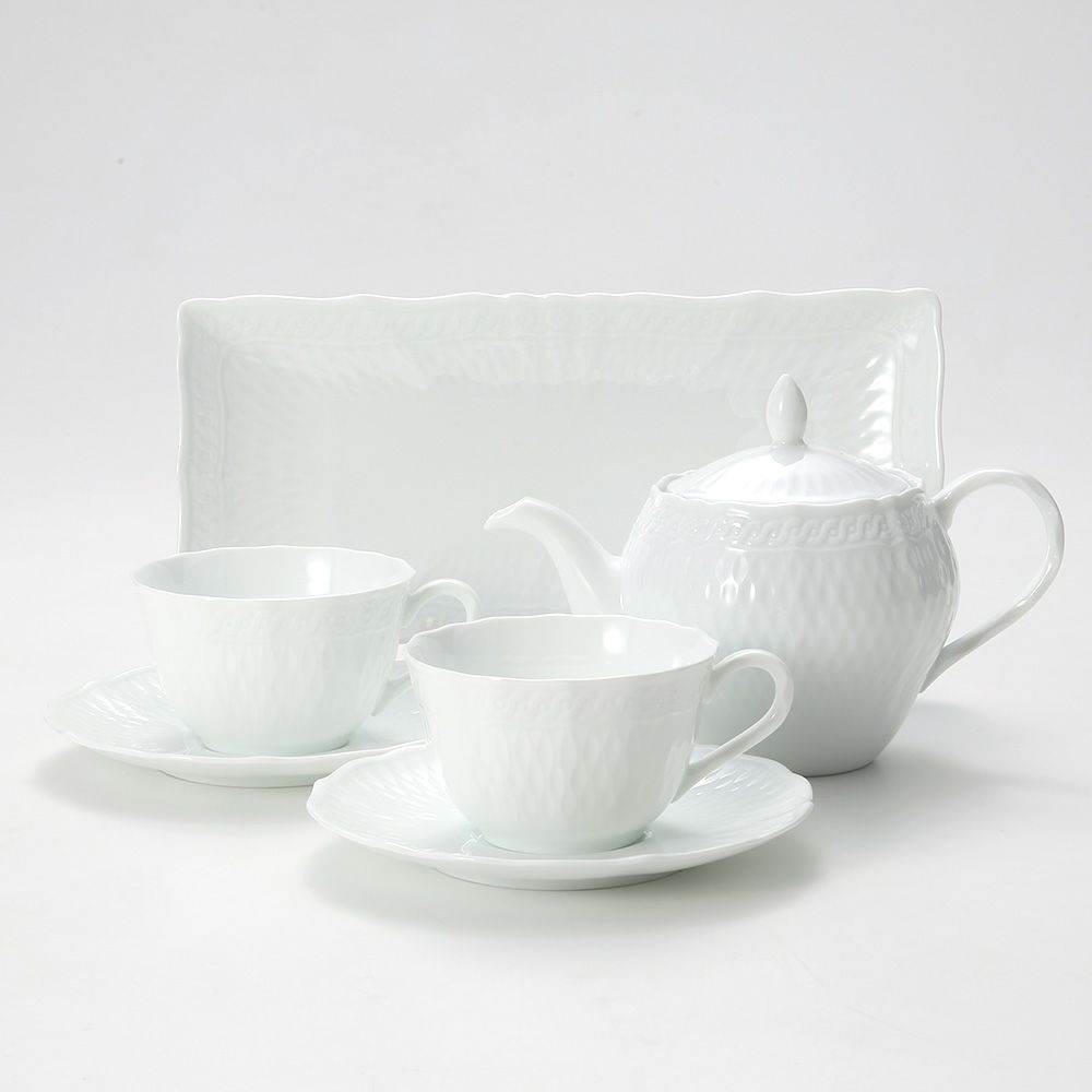 ノリタケ シェール ブラン 2人用 ティーセット B