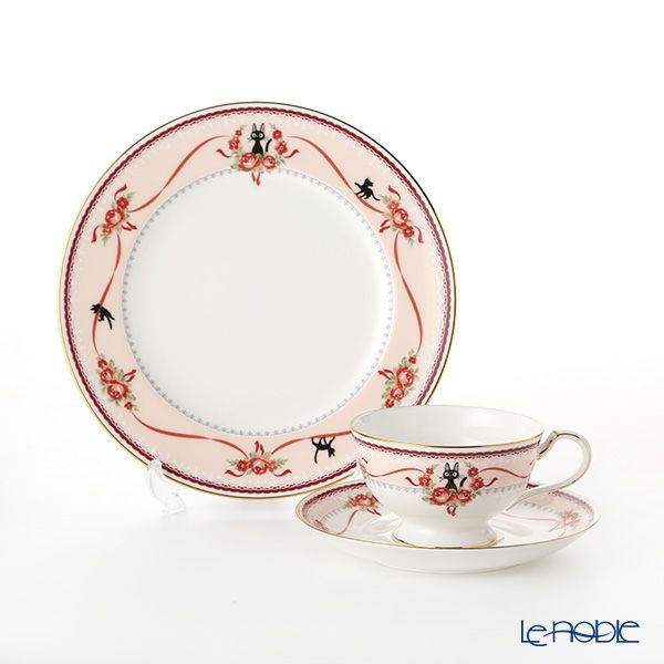 ノリタケ 魔女の宅急便 ピンク（H-612L） トリオ セット 21cmプレート（MJ97211）＆ ティー・コーヒー碗皿（MJ97221）