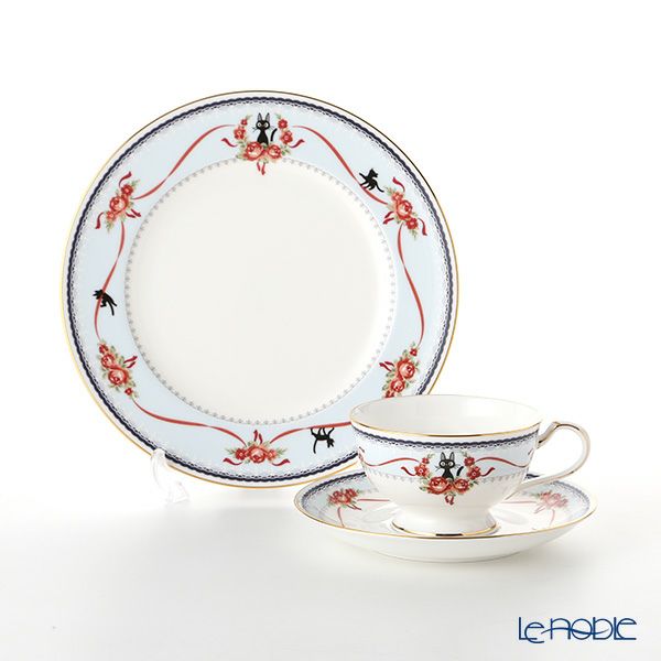 ノリタケ 魔女の宅急便 ブルー（H-613L） トリオ セット 21cmプレート（MJ97211）＆ ティー・コーヒー碗皿（MJ97221）