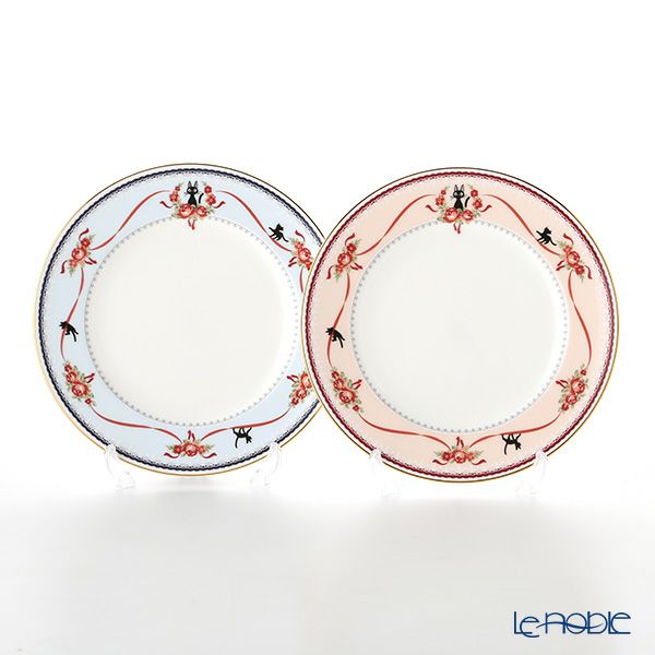 ノリタケ 魔女の宅急便 21cmプレート（MJ97211） ピンク（H-612L）＆ブルー（H-613L） ペア