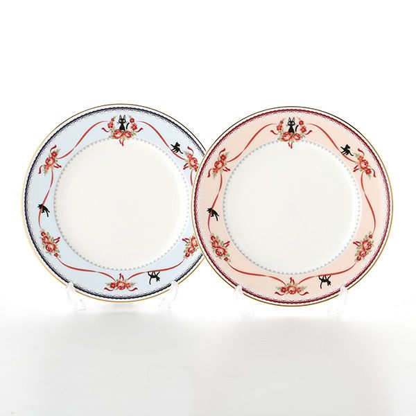 ノリタケ 魔女の宅急便 21cmプレート（MJ97211） ピンク（H-612L）＆ブルー（H-613L） ペア