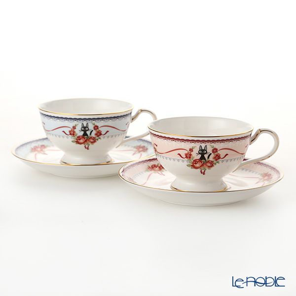 ノリタケ 魔女の宅急便 ティー・コーヒー碗皿（MJ97221） ピンク（H-612L）＆ブルー（H-613L） ペア