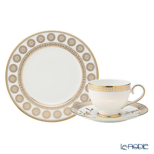 プラウナ ジュエリー スワロフスキーエレメント ゴールデンリーブス トリオセット ティー