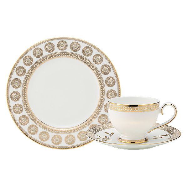 プラウナ ジュエリー スワロフスキーエレメント ゴールデンリーブス トリオセット ティー