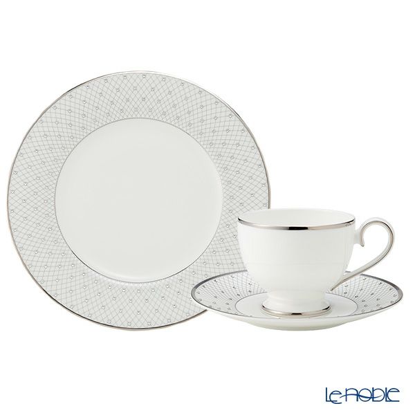 プラウナ ジュエリー スワロフスキーエレメント プリンセスプラチナ トリオセット ティー