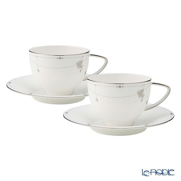 プラウナ ジュエリー スワロフスキーエレメント ベストウィッシュ ティーカップ＆ソーサー 250ml キューピッド ペア