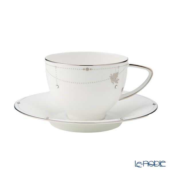 プラウナ ジュエリー スワロフスキーエレメント ベストウィッシュ ティーカップ＆ソーサー 250ml キューピッド ペア