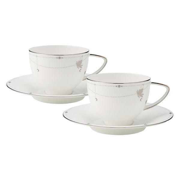 プラウナ ジュエリー スワロフスキーエレメント ベストウィッシュ ティーカップ＆ソーサー 250ml キューピッド ペア