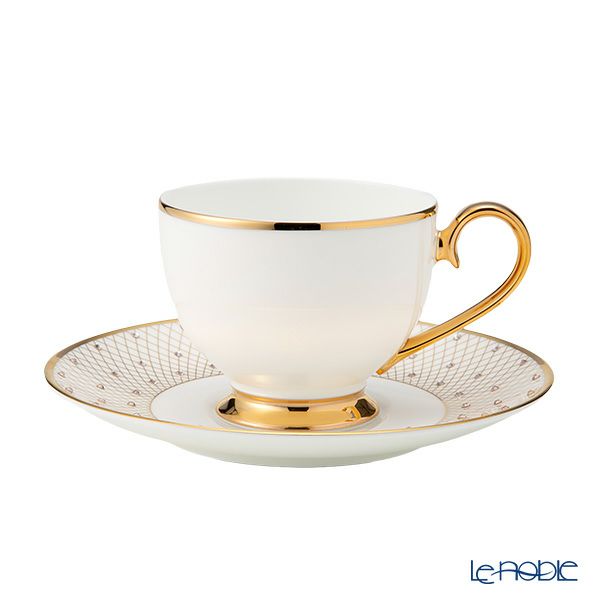 プラウナ ジュエリー スワロフスキーエレメント プリンセスゴールド ティーカップ＆ソーサー ペア