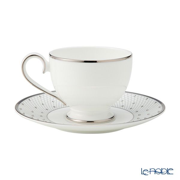 プラウナ ジュエリー スワロフスキーエレメント プリンセスプラチナ ティーカップ＆ソーサー ペア