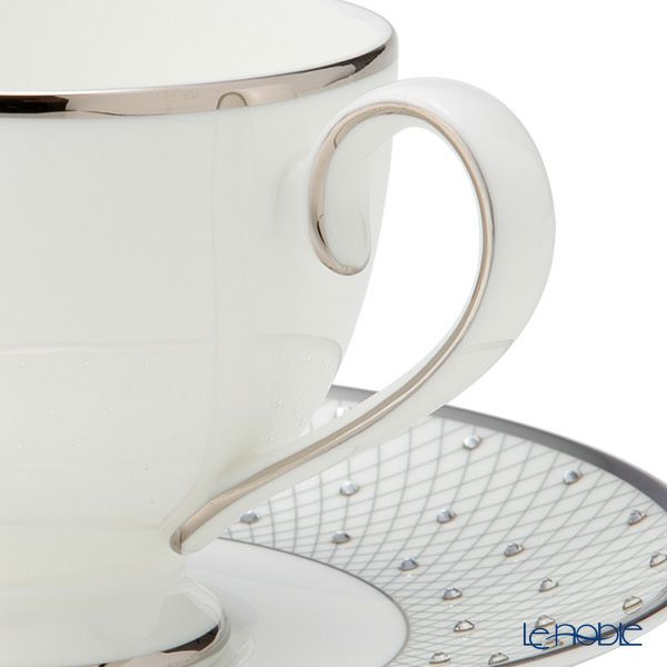 プラウナ ジュエリー スワロフスキーエレメント プリンセスプラチナ ティーカップ＆ソーサー ペア