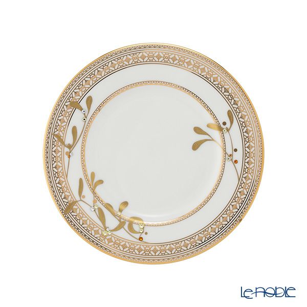 プラウナ ジュエリー スワロフスキーエレメント ゴールデンリーブス プレート 17cm ペア