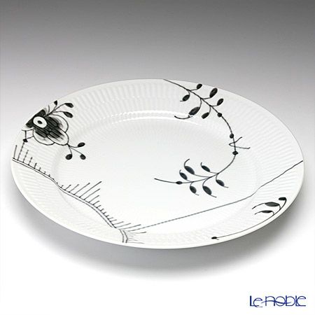 ロイヤルコペンハーゲン（Royal Copenhagen） ブラック フルーテッド メガ ディナープレート 27cm ペア 2542627／1017471