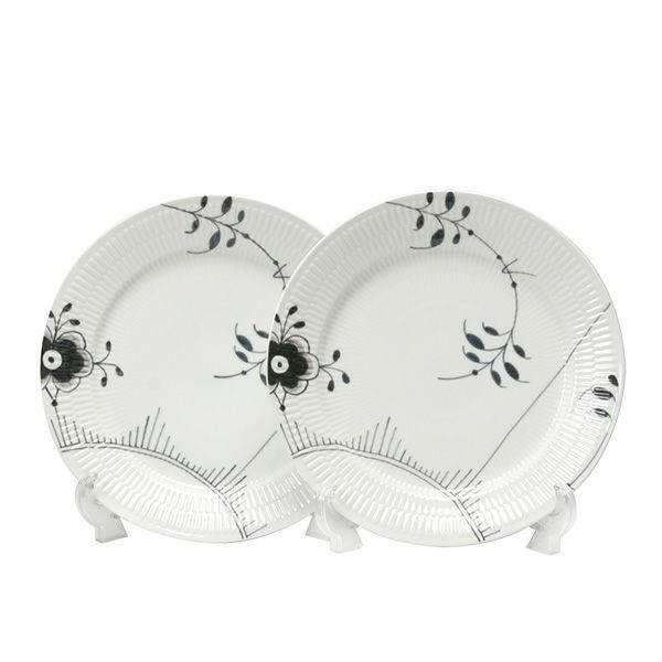 ロイヤルコペンハーゲン（Royal Copenhagen） ブラック フルーテッド メガ ディナープレート 27cm ペア 2542627／1017471