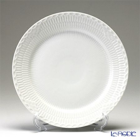 ロイヤルコペンハーゲン（Royal Copenhagen） ホワイト フルーテッド ハーフレース プレート（フラット） 25cm ペア 1128625／1017295