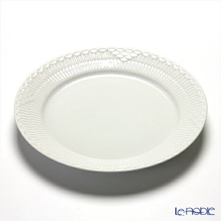 ロイヤルコペンハーゲン（Royal Copenhagen） ホワイト フルーテッド ハーフレース プレート（フラット） 25cm ペア 1128625／1017295