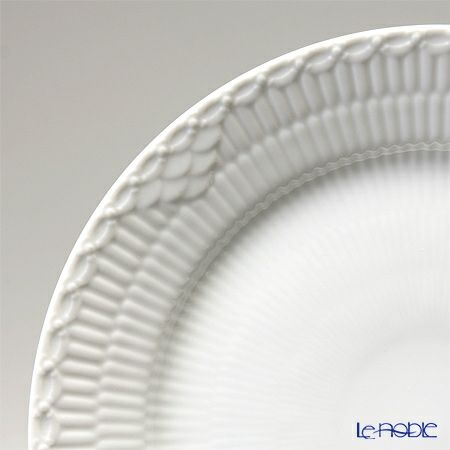 ロイヤルコペンハーゲン（Royal Copenhagen） ホワイト フルーテッド ハーフレース プレート（フラット） 25cm ペア 1128625／1017295
