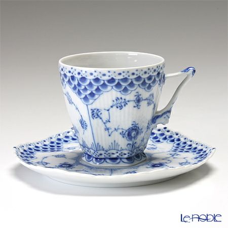 ロイヤルコペンハーゲン（Royal Copenhagen） ブルー フルーテッド フルレース コーヒーカップ＆ソーサー（S） 140ml ペア 1103068／1017226