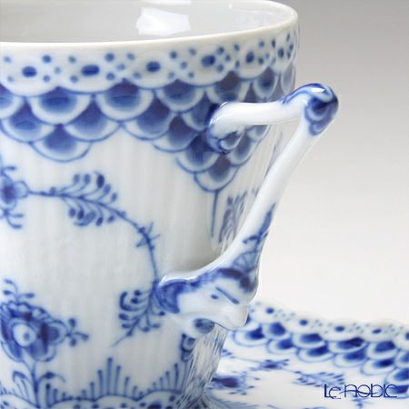 ロイヤルコペンハーゲン（Royal Copenhagen） ブルー フルーテッド フルレース コーヒーカップ＆ソーサー（S） 140ml ペア 1103068／1017226