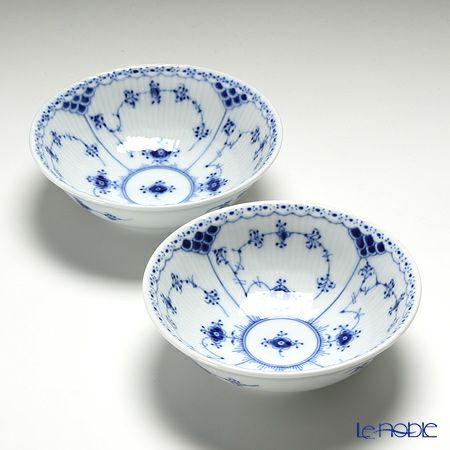 ロイヤルコペンハーゲン（Royal Copenhagen） ブルー フルーテッド ハーフレース ボウル（S） 5.5×16cm ペア 1102574／1017217