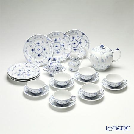 ロイヤルコペンハーゲン（Royal Copenhagen） ブルー フルーテッド ハーフレース 23ピースセット