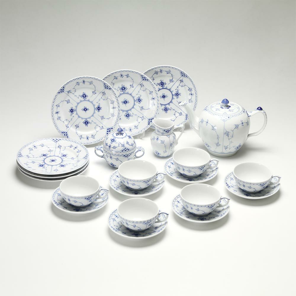 ロイヤルコペンハーゲン（Royal Copenhagen） ブルー フルーテッド ハーフレース 23ピースセット