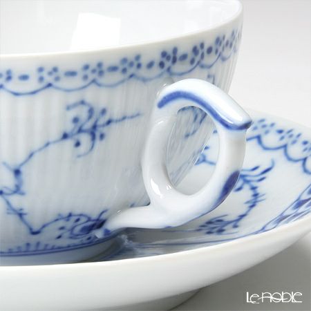 ロイヤルコペンハーゲン（Royal Copenhagen） ブルー フルーテッド ハーフレース トリオセット（ティー）