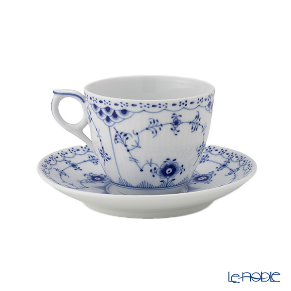 ロイヤルコペンハーゲン（Royal Copenhagen） ブルー フルーテッド ハーフレース コーヒーカップ＆ソーサー 170ml ペア 1102071／1017205