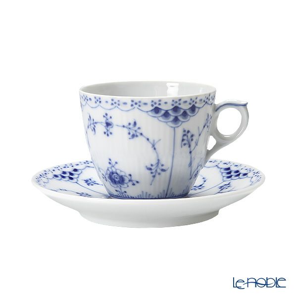 ロイヤルコペンハーゲン（Royal Copenhagen） ブルー フルーテッド ハーフレース トリオセット コーヒー