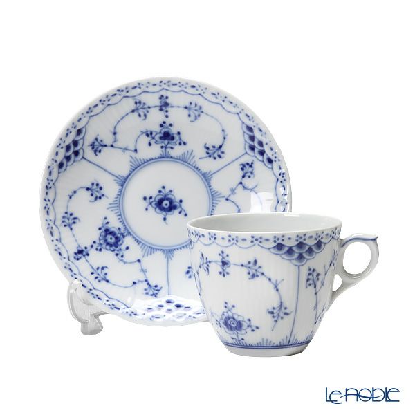 ロイヤルコペンハーゲン（Royal Copenhagen） ブルー フルーテッド ハーフレース トリオセット コーヒー