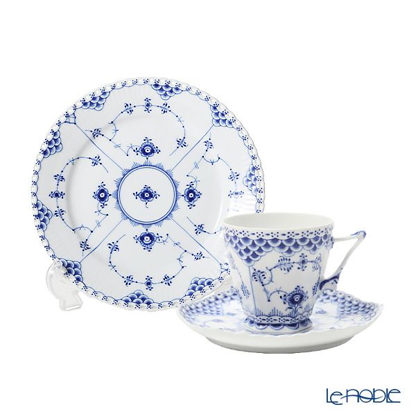 ロイヤルコペンハーゲン（Royal Copenhagen） ブルー フルーテッド フルレース トリオセット コーヒー
