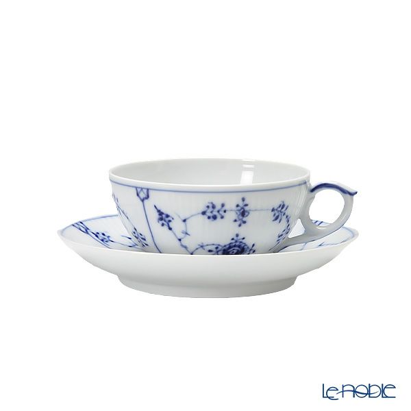 ロイヤルコペンハーゲン（Royal Copenhagen） ブルー フルーテッド プレイン トリオセット ティー