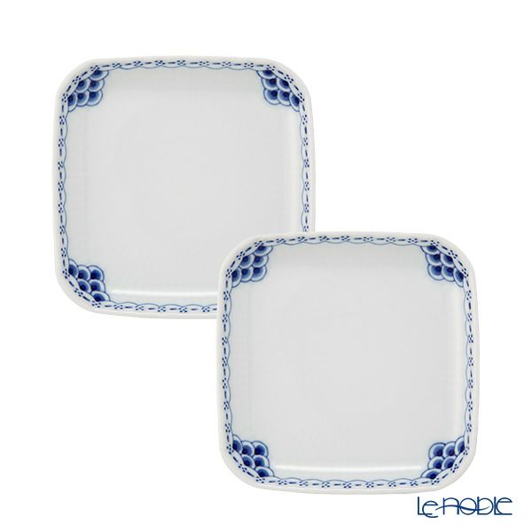 ロイヤルコペンハーゲン（Royal Copenhagen） プリンセス ブルー スモールスクエアディッシュ 10.5cm 1104709／1066924 ペア
