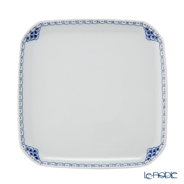 ロイヤルコペンハーゲン（Royal Copenhagen） プリンセス ブルー スクエアディッシュ 10.5cm ＆ 21cm 2点セット