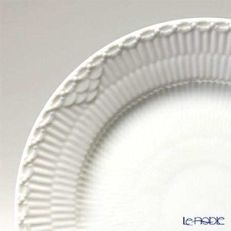 ロイヤルコペンハーゲン（Royal Copenhagen） ホワイト フルーテッド ハーフレース プレート（フラット） 19cm 4枚セット 1128620／1017293
