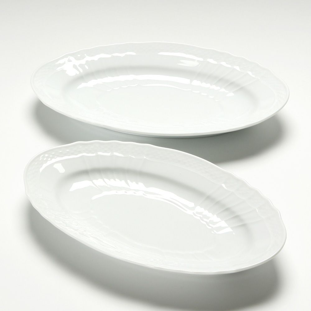 ジノリ1735／リチャード ジノリ（GINORI 1735／Richard Ginori） ベッキオホワイト ピクルス（オーバル） 23cm ペア