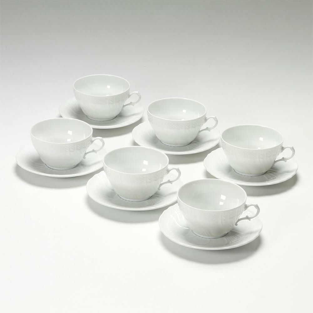 ジノリ1735／リチャード ジノリ（GINORI 1735／Richard Ginori） ベッキオホワイト ティーカップ＆ソーサー 240ml 6客セット