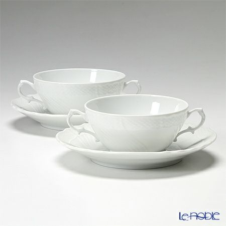 ジノリ1735／リチャード ジノリ（GINORI 1735／Richard Ginori） ベッキオホワイト スープカップ＆ソーサー 300ml ペア