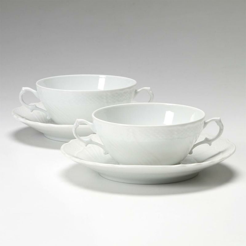 ジノリ1735／リチャード ジノリ（GINORI 1735／Richard Ginori） ベッキオホワイト スープカップ＆ソーサー 300ml ペア