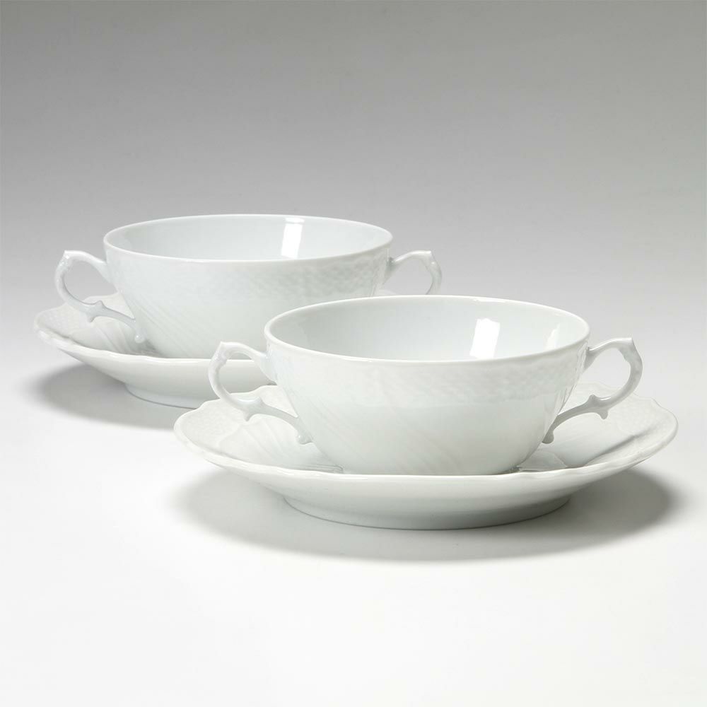 ジノリ1735／リチャード ジノリ（GINORI 1735／Richard Ginori） ベッキオホワイト スープカップ＆ソーサー 300ml ペア