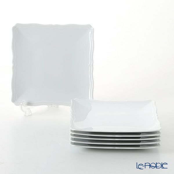 ジノリ1735／リチャード ジノリ（GINORI 1735／Richard Ginori） アンティコ ホワイト スクエアプレート 22cm 6枚セット