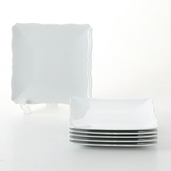 ジノリ1735／リチャード ジノリ（GINORI 1735／Richard Ginori） アンティコ ホワイト スクエアプレート 22cm 6枚セット